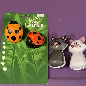 Ladybug and cat Bag Clips